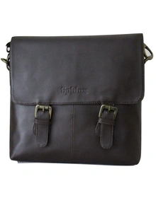 SPHINX Leatherette Cross-Body Horizontal Large Sling Bag for Men (29x5x29 cms) Dark Brown - 1 Piece