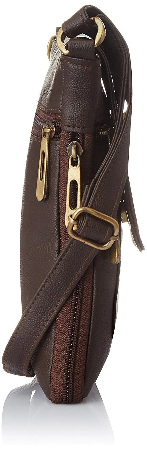 SPHINX Leatherette Unisex Cross-Body Sling Bag - Dark Brown (1 Piece)-2