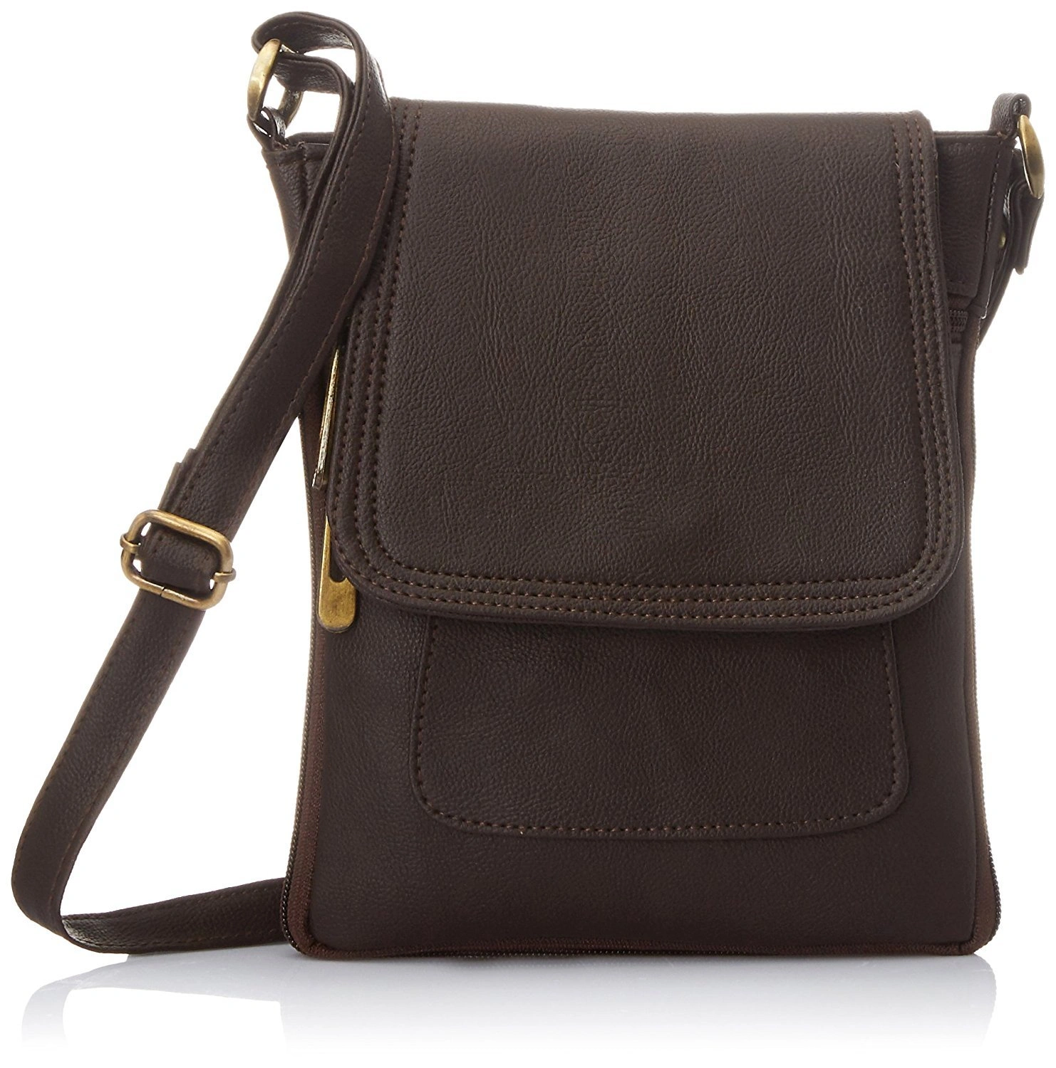 SPHINX Leatherette Unisex Cross-Body Sling Bag - Dark Brown (1 Piece)-6530376