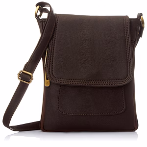 SPHINX Leatherette Unisex Cross-Body Sling Bag - Dark Brown (1 Piece)