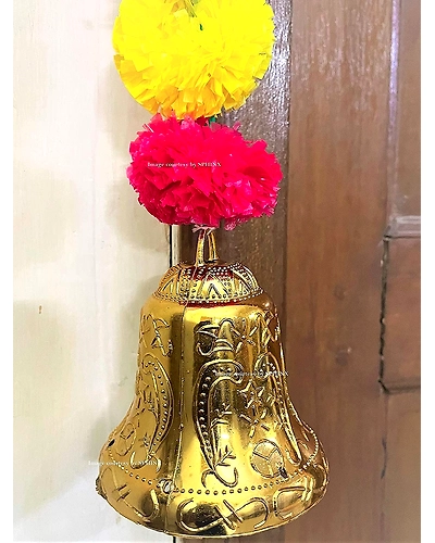 Sphinx Artificial Marigold Fluffy Flowers Triple line Door toran Set/Door hangings (Approx 100 x 152 cms) - (Yellow and Red)-4