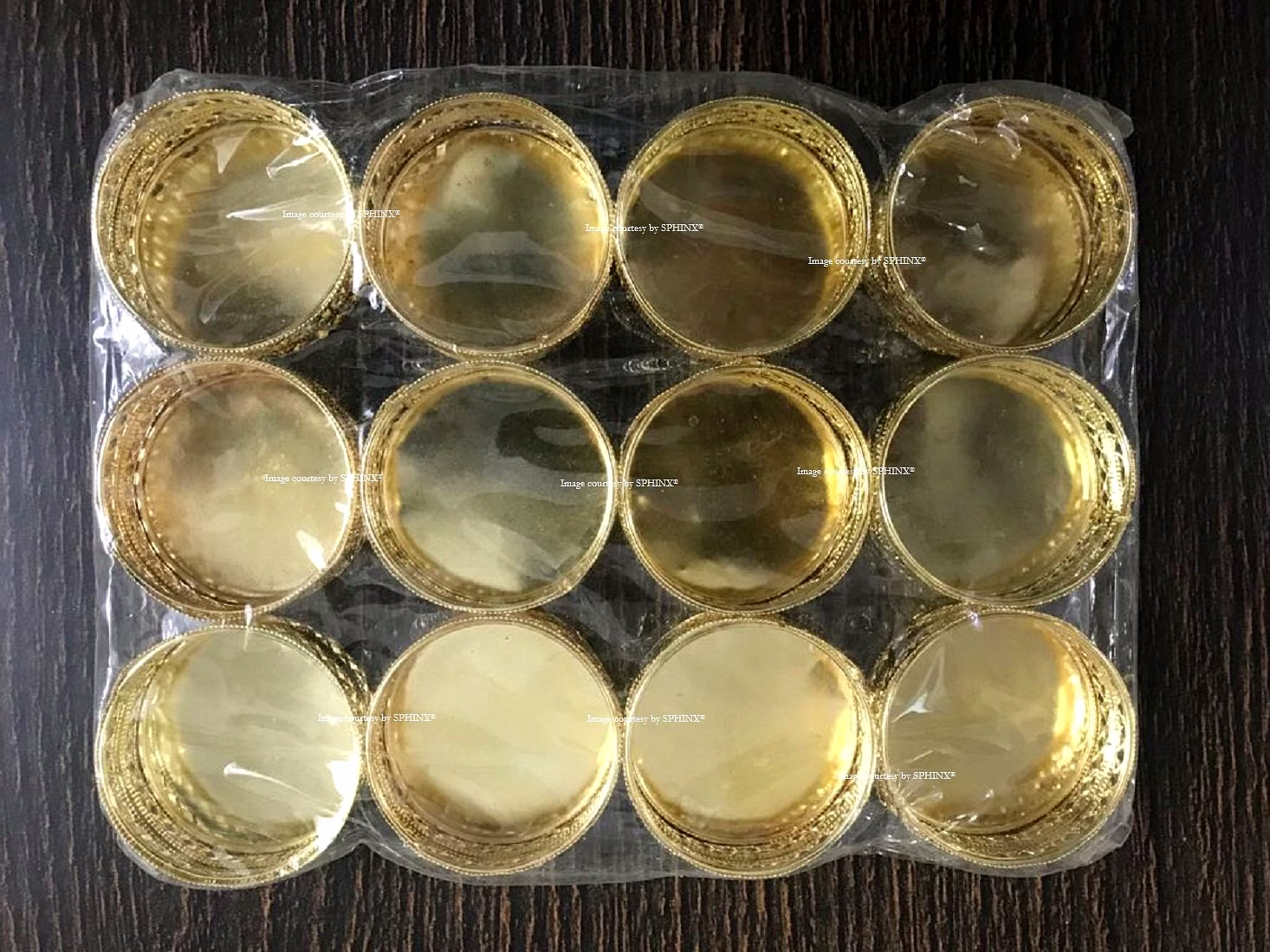 sphinx® small golden colored tin tea light candle holders for decoration/crafts - pack of (12)