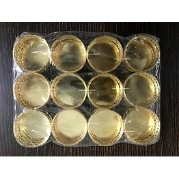 SPHINX® Small Golden Colored Tin Tea Light Candle Holders for Decoration/Crafts - Pack of (12)