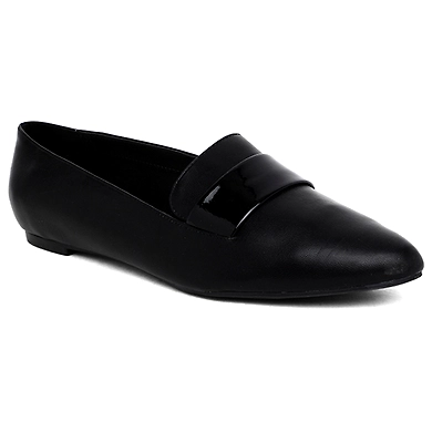 Cute Black Loafers For Women-4-Black-1