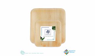8" Square Palm Leaf Plate