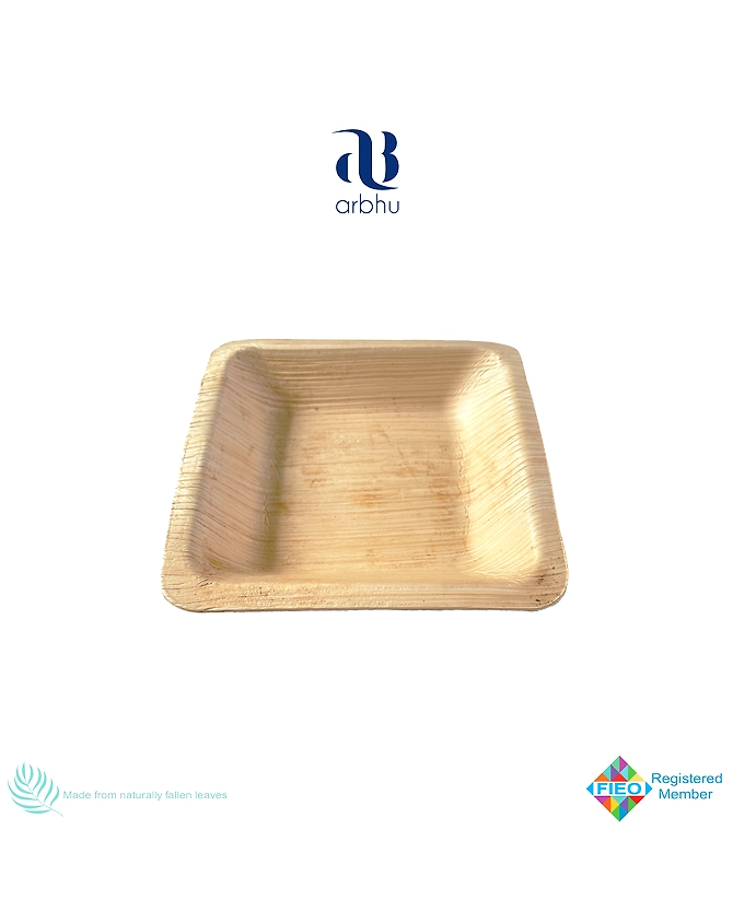 4&quot; Square Palm Leaf Bowl-1