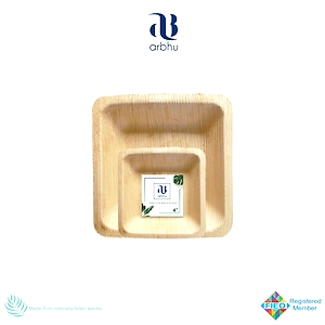 4" Square Palm Leaf Bowl