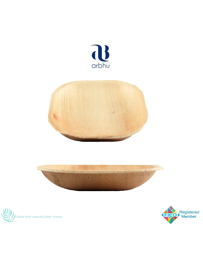3&quot; Square Palm Leaf Bowl-1