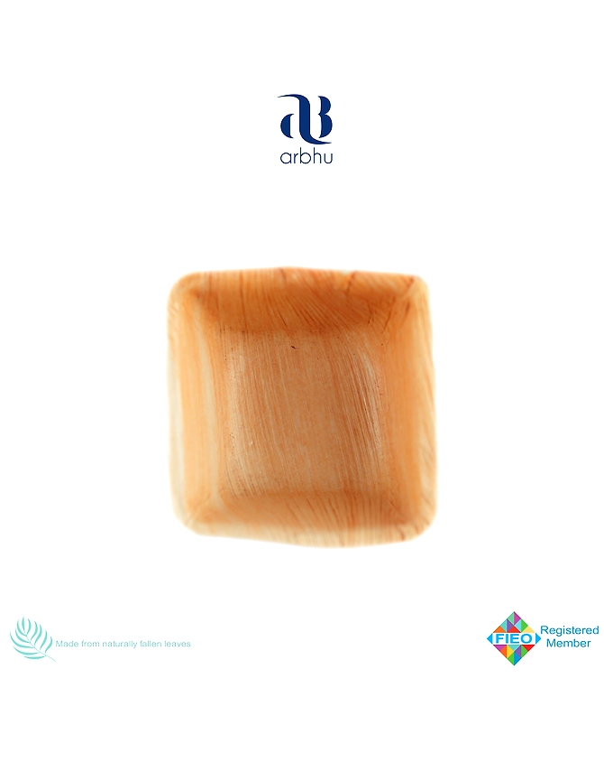 2.5&quot; Square Palm Leaf Bowls-1038