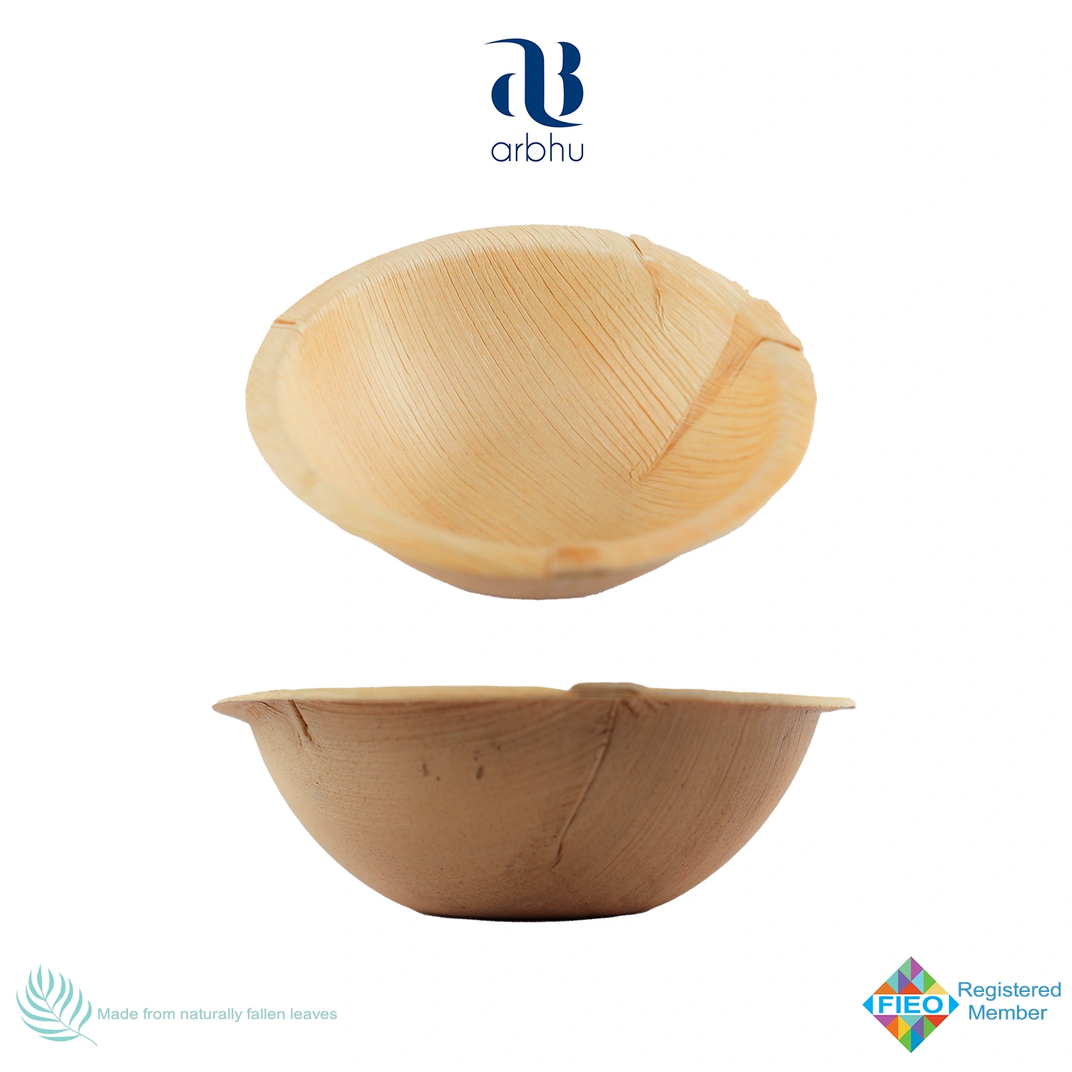 6&quot; Round Palm Leaf Bowl-1