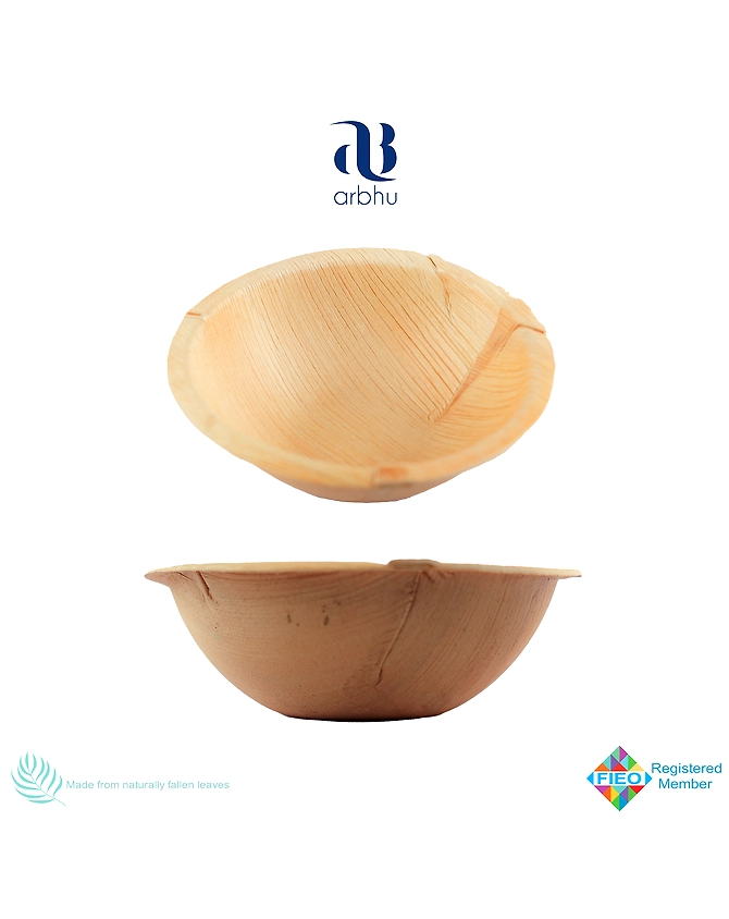 6&quot; Round Palm Leaf Bowl-1