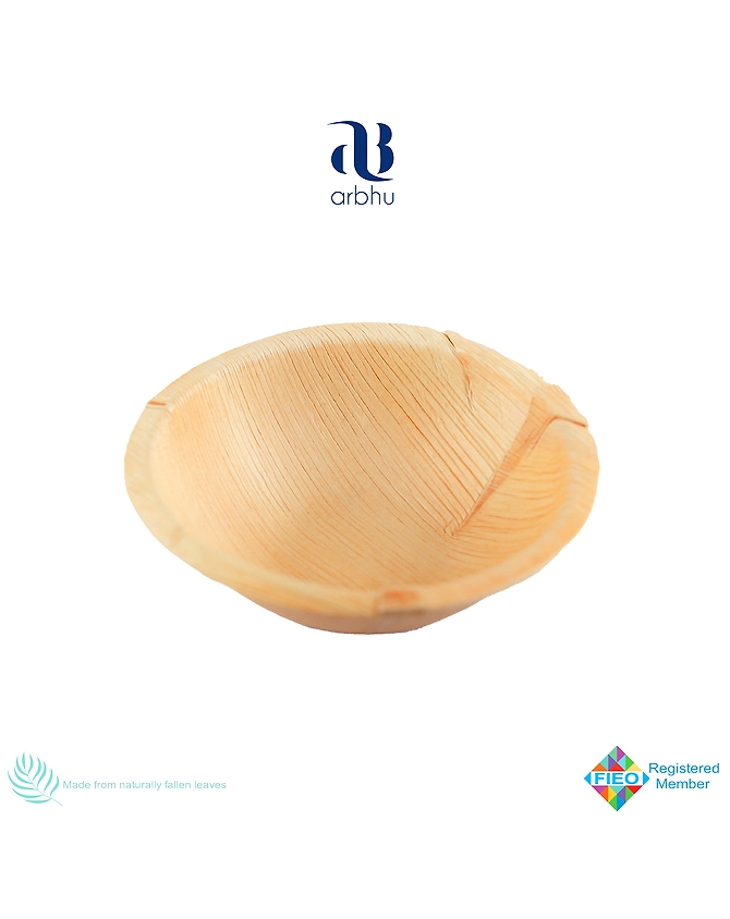 6&quot; Round Palm Leaf Bowl-2