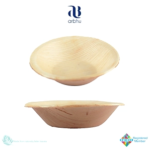 4.5" Round Palm Leaf Bowl