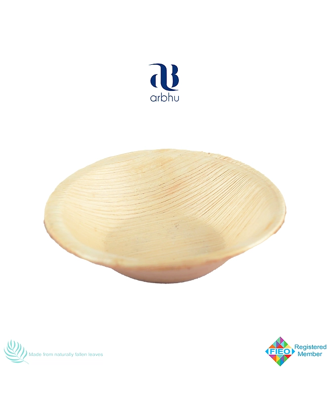 4.5&quot; Round Palm Leaf Bowl-2