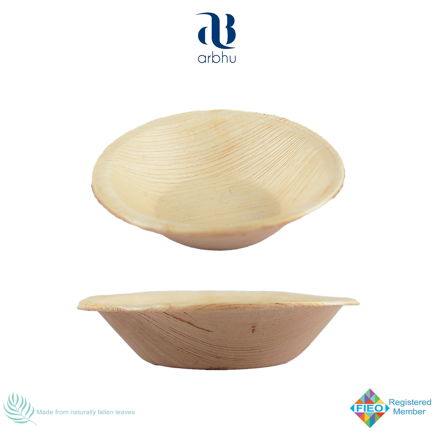 4&quot; Round Palm Leaf Bowl-1