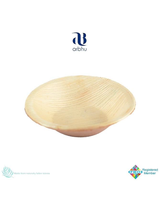 4&quot; Round Palm Leaf Bowl-2