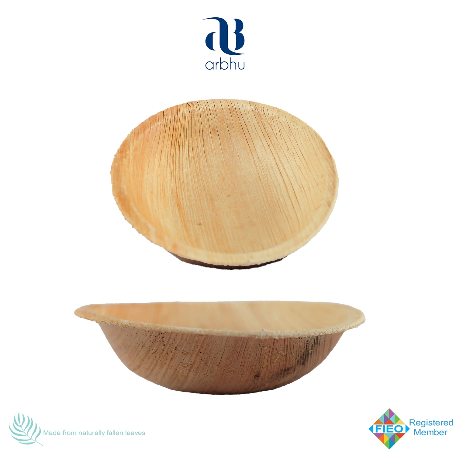 3.5&quot; Round Palm Leaf Bowl-1