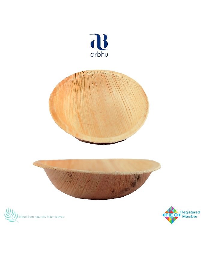 3.5&quot; Round Palm Leaf Bowl-1