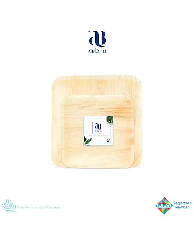3&quot; Square Palm Leaf Plate-1010