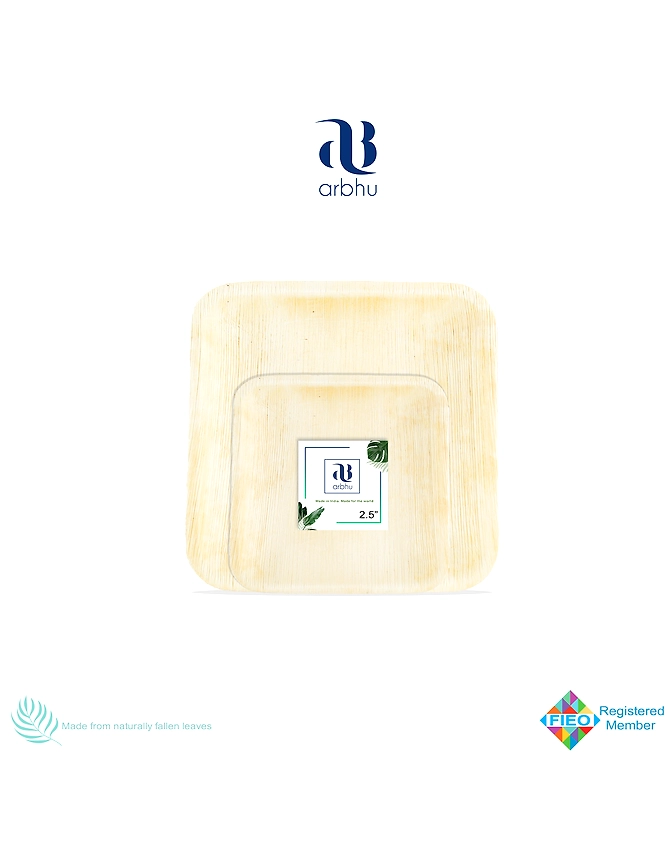 2.5&quot; Square Palm Leaf Plate-1011