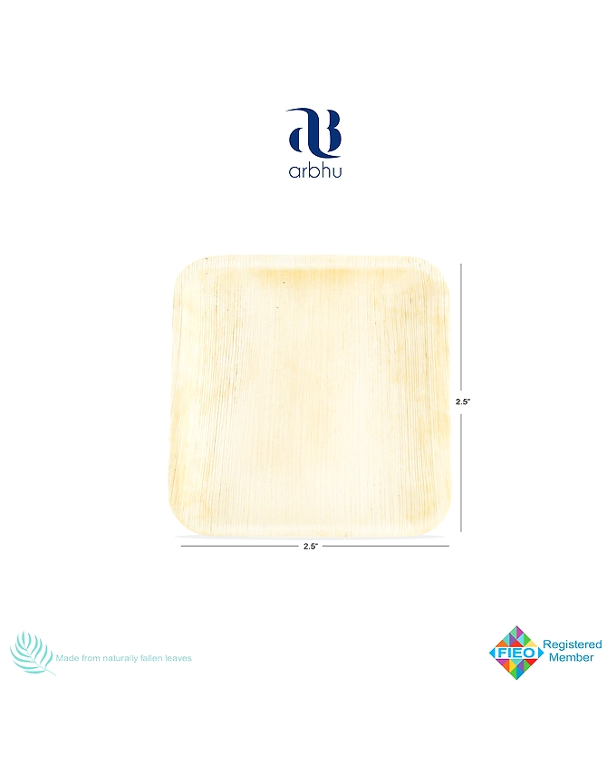 2.5&quot; Square Palm Leaf Plate-1