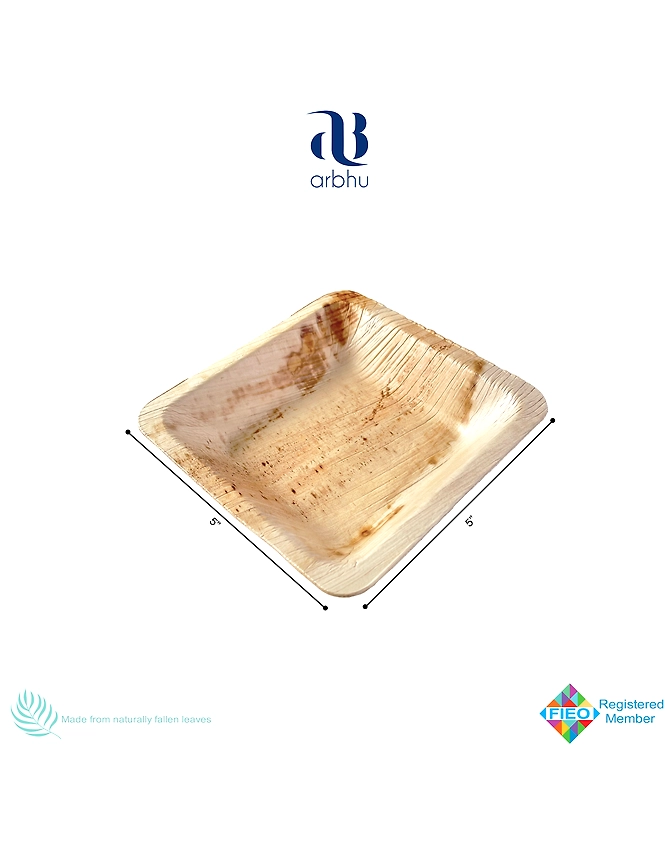 5&quot; Square Palm Leaf Bowl-2