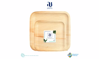9" Square Palm Leaf Plate