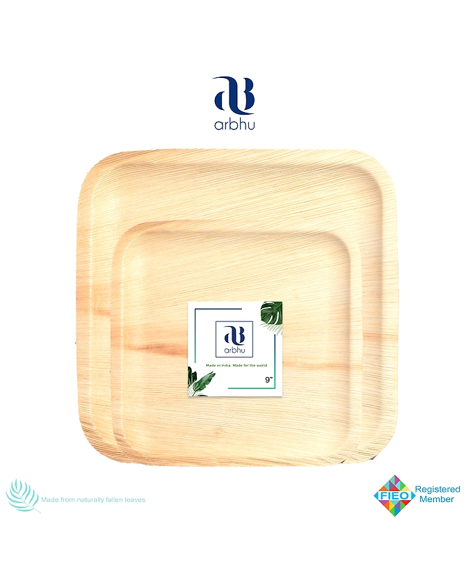 9&quot; Square Palm Leaf Plate-1002