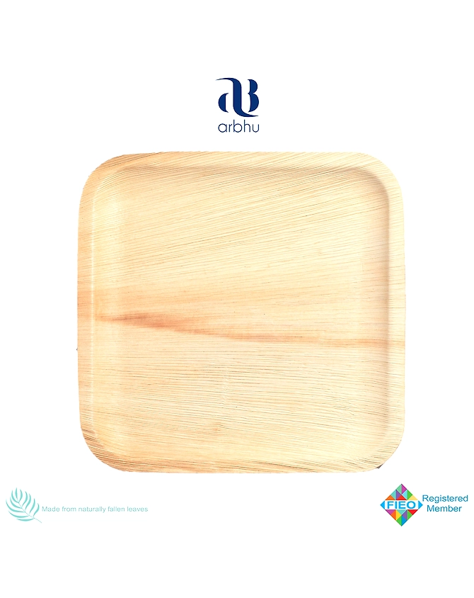 9&quot; Square Palm Leaf Plate-2