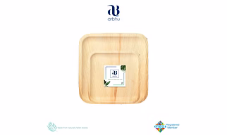 7" Square Palm Leaf Plate