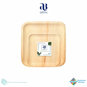 7" Square Palm Leaf Plate