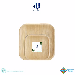 arbhu enterprises 6" square palm leaf plate