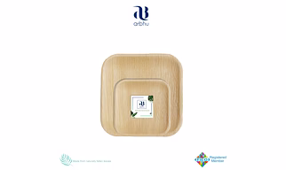 6" Square Palm Leaf Plate
