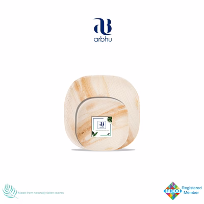 arbhu enterprises 4" square palm leaf plate