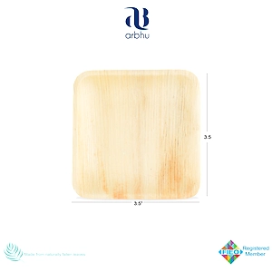 3.5" Square Palm Leaf Plate