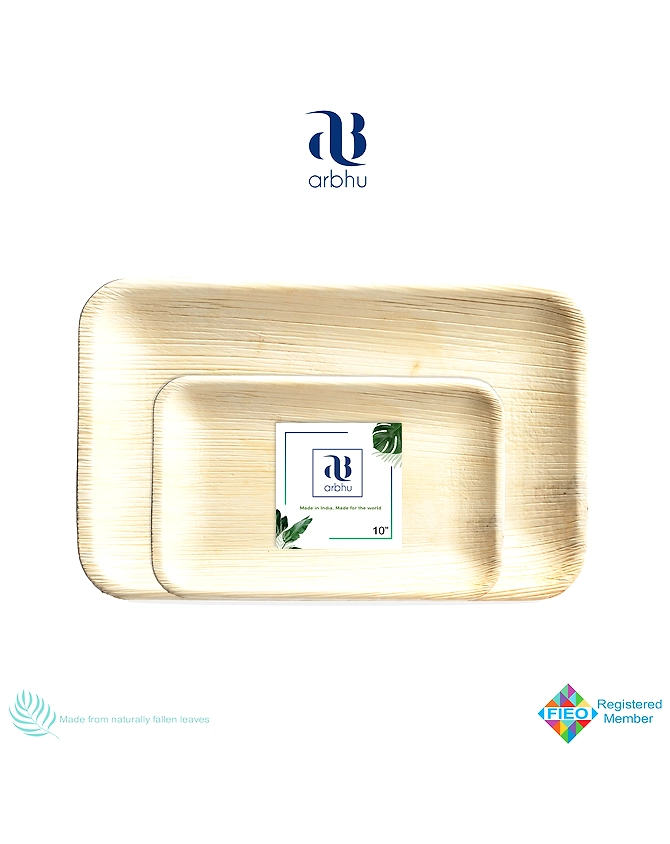 10&quot; Rectangle Palm Leaf Plate-1026