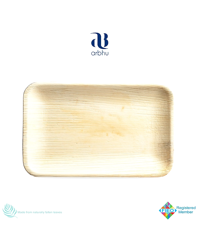 10&quot; Rectangle Palm Leaf Plate-2