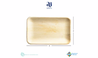 10" Rectangle Palm Leaf Plate