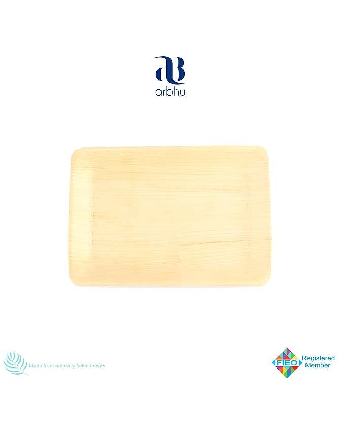 9&quot; Rectangle Palm Leaf Plate-2