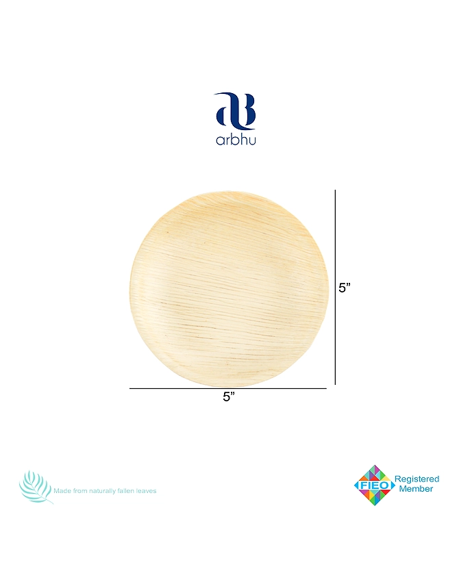 5&quot; Round Palm Leaf Plate-1