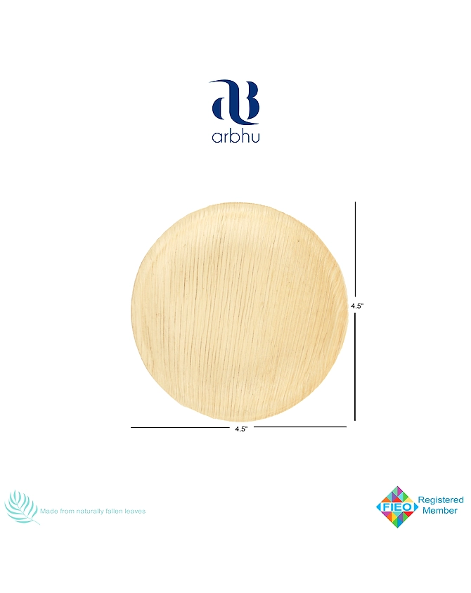 4.5&quot; Round Palm Leaf Plate-1