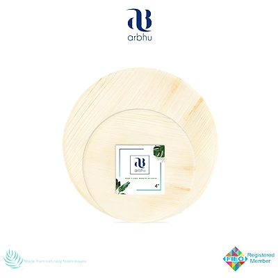 Arbhu Enterprises 4" Round Palm Leaf Plate