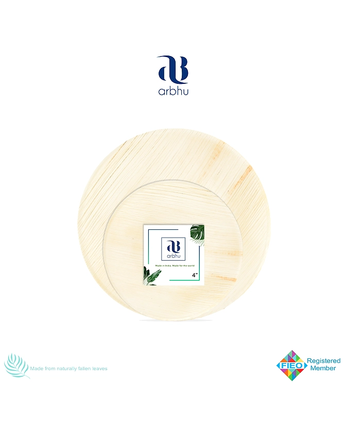 4&quot; Round Palm Leaf Plate-1021