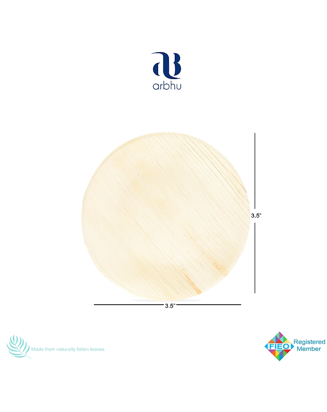 3.5&quot; Round Palm Leaf Plate-1