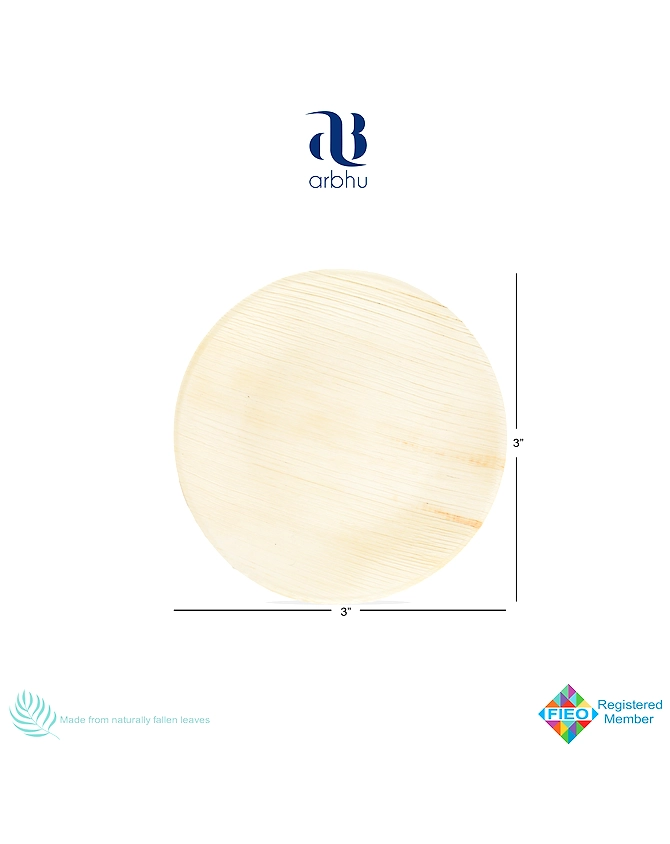 3&quot; Round Palm Leaf Plate-1