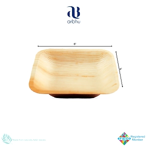 6" Square Palm Leaf Bowl
