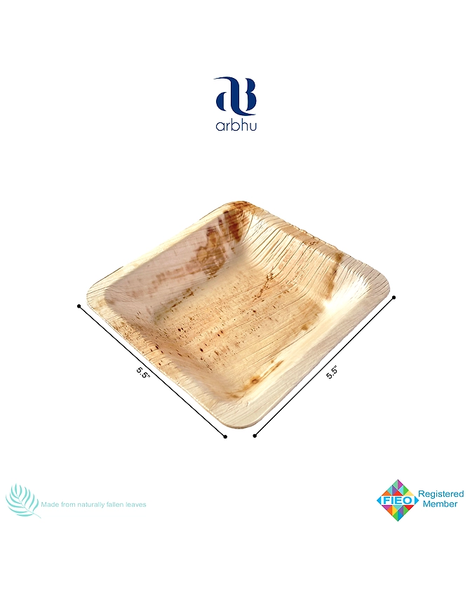 5.5&quot; Square Palm Leaf Bowls-1