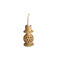 &quot;Matka&quot; Stone Carved Candle Stand