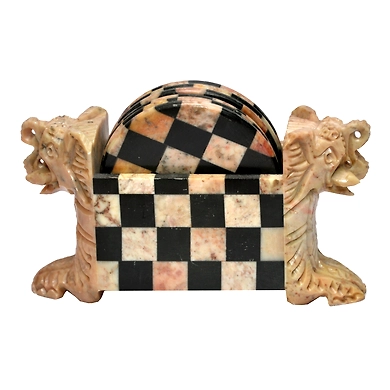 &quot;Bahurupa&quot; Checkered Stone 6 Piece Coaster Set-Bahurupa_Coaster_Set