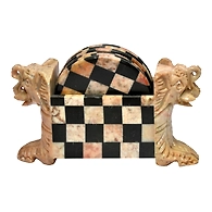 "Bahurupa" Checkered Stone 6 Piece Coaster Set